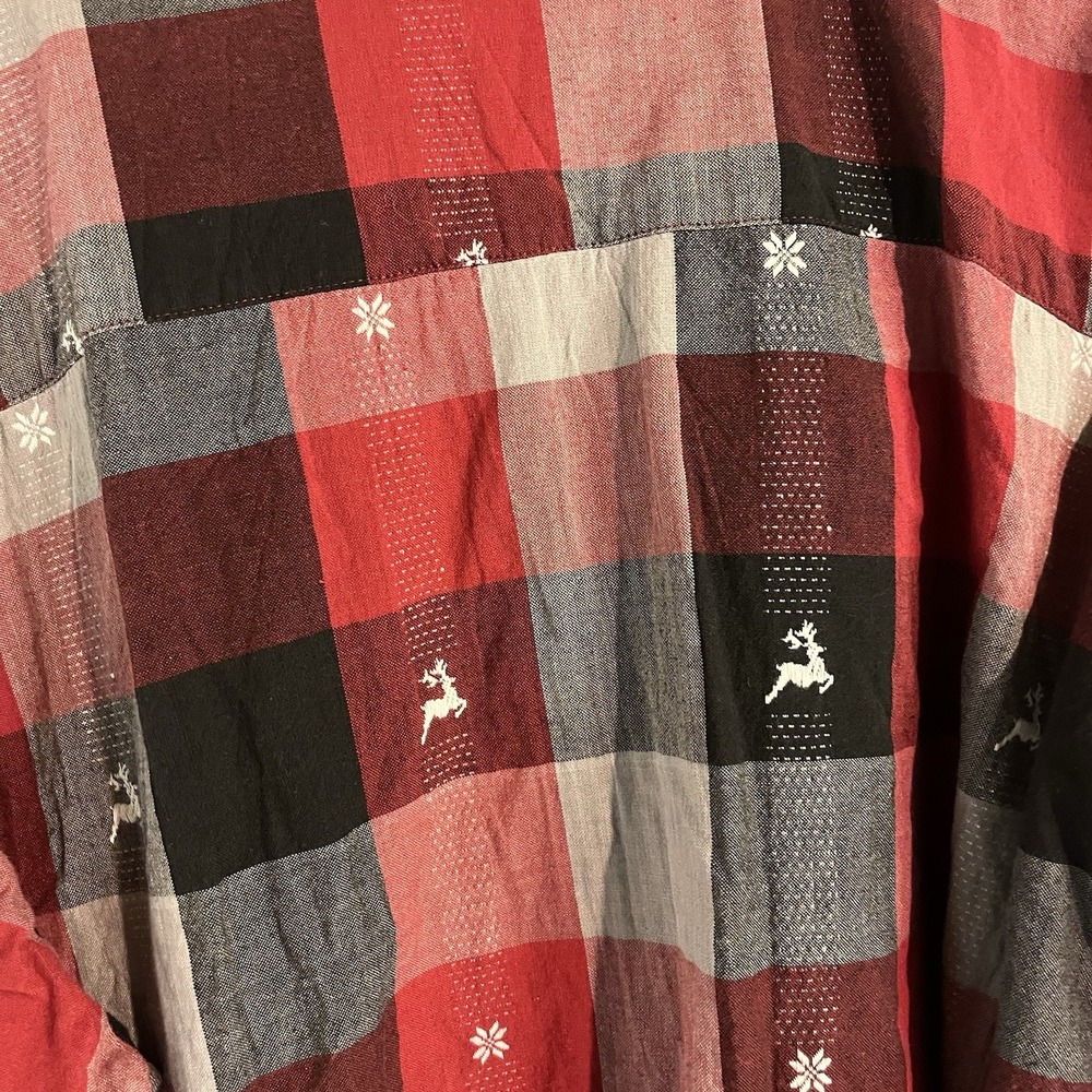 Collections‎ Inc  Reindeer And Snowflake Plaid Button Down Shirt XXL  Christmas - Picture 13 of 14